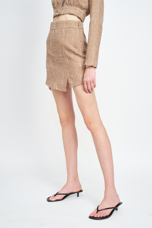 Asymmetrical Tweed Skirt