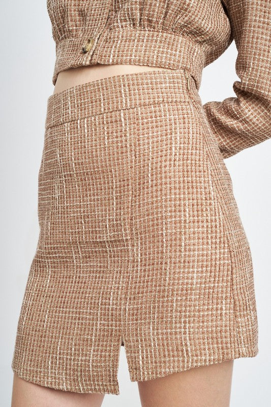 Asymmetrical Tweed Skirt