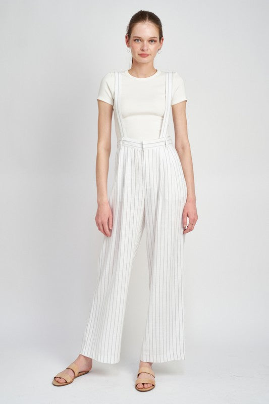 High Waist Trousers with Removeable Suspenders